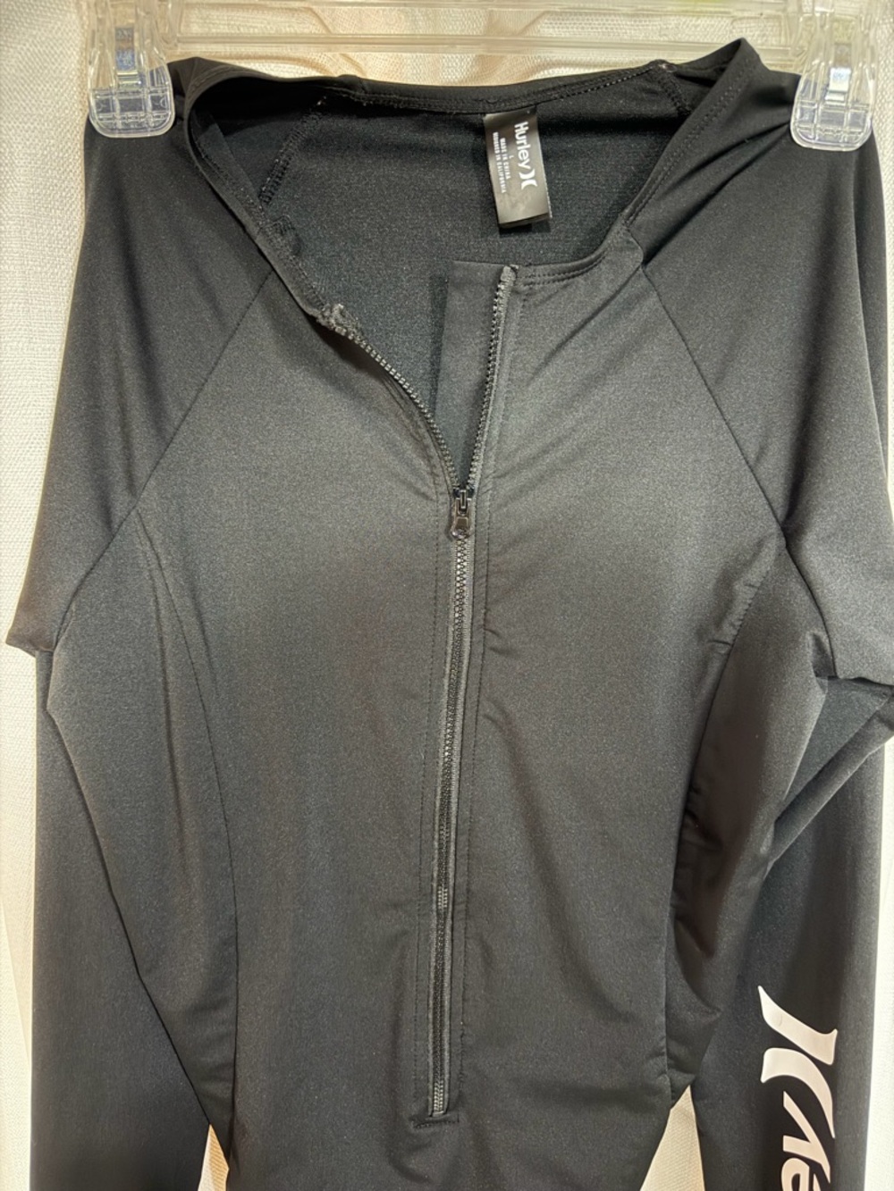 Hurley Black Long-Sleeve Front-Zip Swim surf Bodysuit - Picture 5 of 5